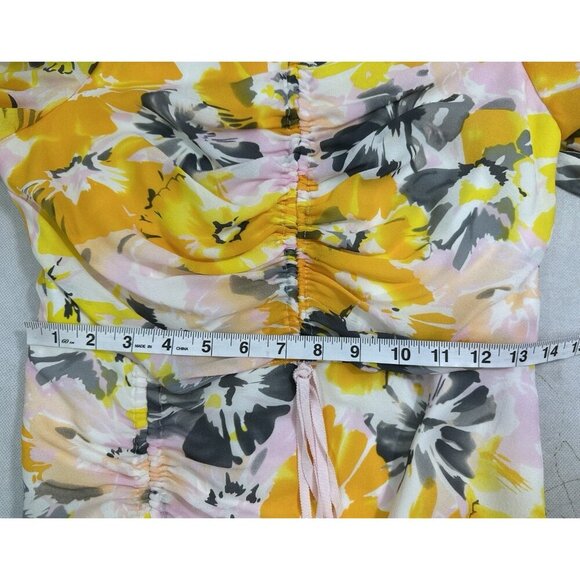 Alice McCall Soiree Saffron Floral Asymmetrical Midi Dress Women’s 6 EUC - Picture 8 of 9